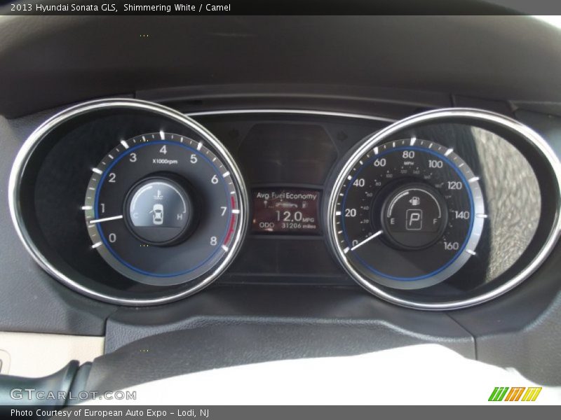 Shimmering White / Camel 2013 Hyundai Sonata GLS