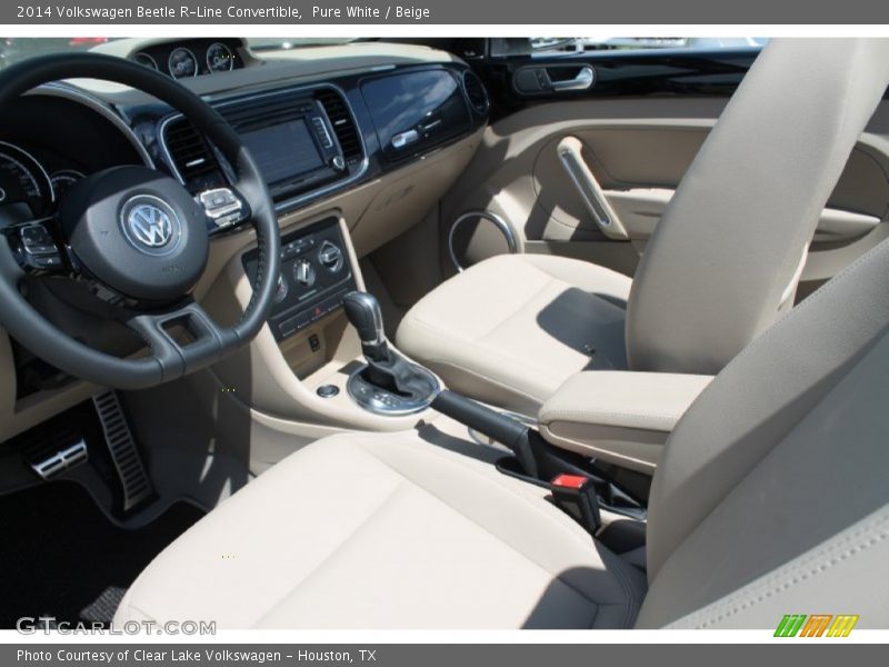 Pure White / Beige 2014 Volkswagen Beetle R-Line Convertible