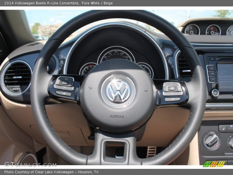 Pure White / Beige 2014 Volkswagen Beetle R-Line Convertible