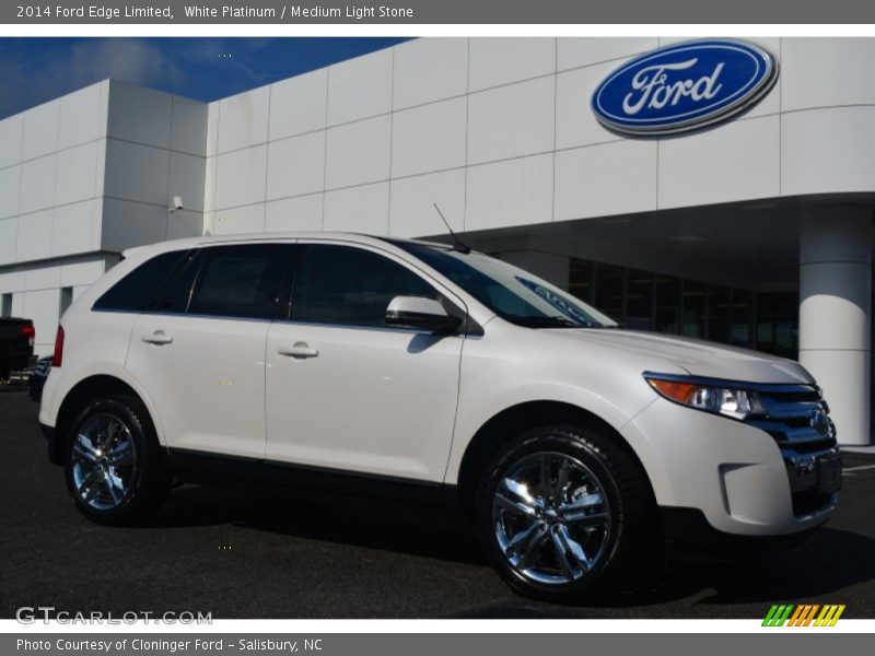 White Platinum / Medium Light Stone 2014 Ford Edge Limited