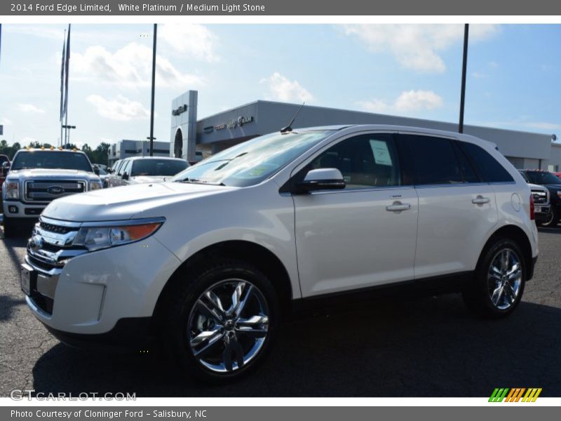 White Platinum / Medium Light Stone 2014 Ford Edge Limited