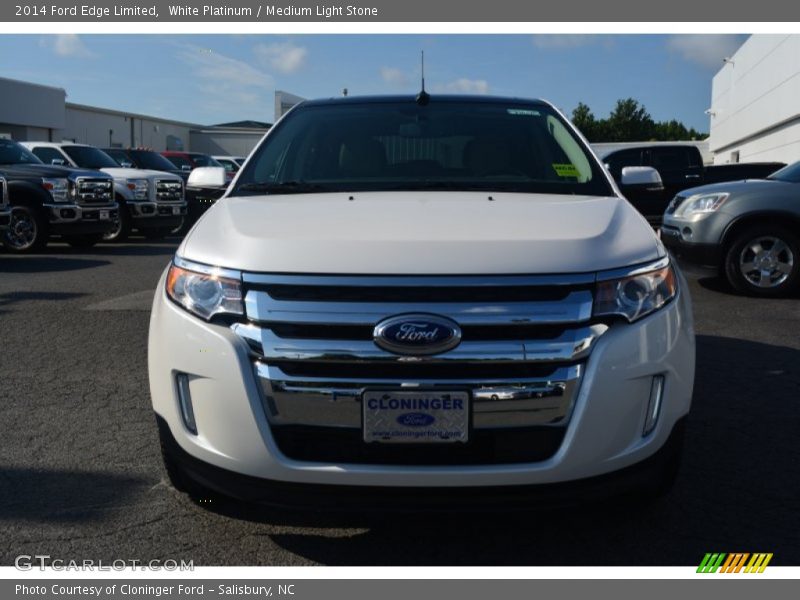 White Platinum / Medium Light Stone 2014 Ford Edge Limited