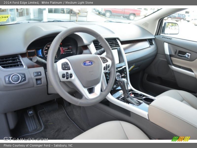 White Platinum / Medium Light Stone 2014 Ford Edge Limited