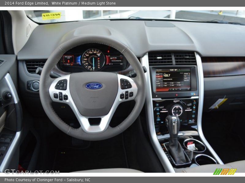 White Platinum / Medium Light Stone 2014 Ford Edge Limited