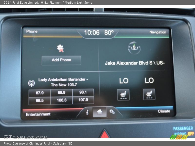 White Platinum / Medium Light Stone 2014 Ford Edge Limited