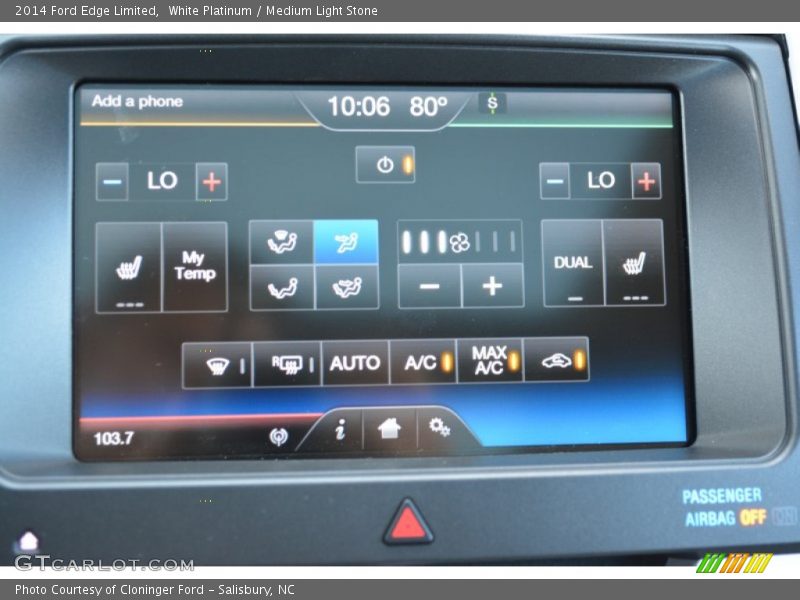 White Platinum / Medium Light Stone 2014 Ford Edge Limited