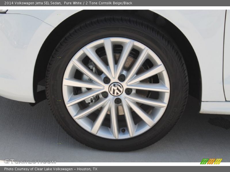 Pure White / 2 Tone Cornsilk Beige/Black 2014 Volkswagen Jetta SEL Sedan