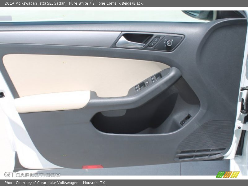 Pure White / 2 Tone Cornsilk Beige/Black 2014 Volkswagen Jetta SEL Sedan