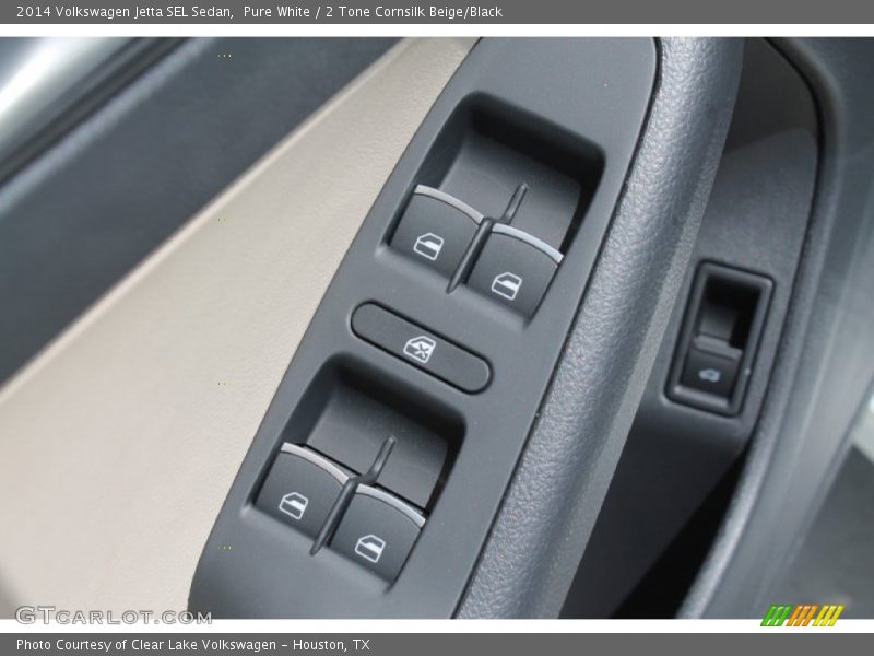 Pure White / 2 Tone Cornsilk Beige/Black 2014 Volkswagen Jetta SEL Sedan