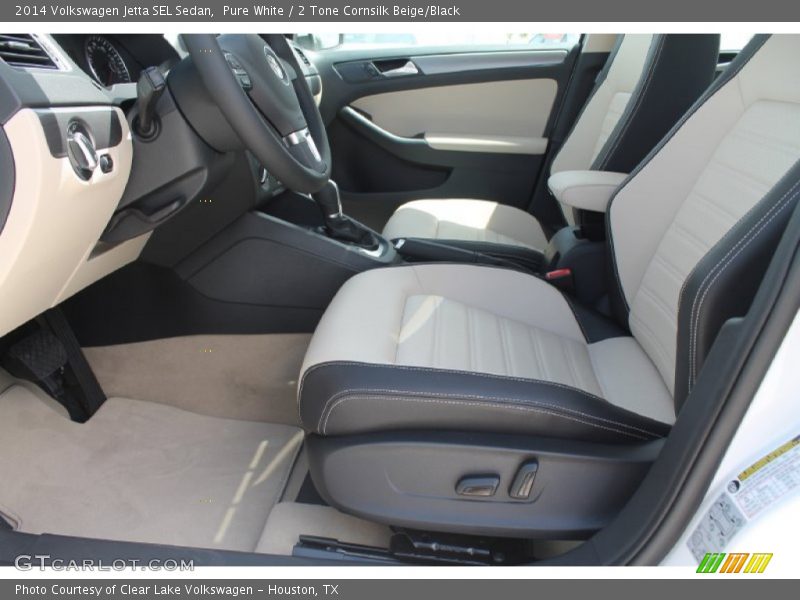 Pure White / 2 Tone Cornsilk Beige/Black 2014 Volkswagen Jetta SEL Sedan