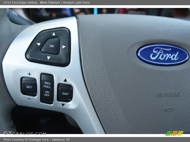 White Platinum / Medium Light Stone 2014 Ford Edge Limited