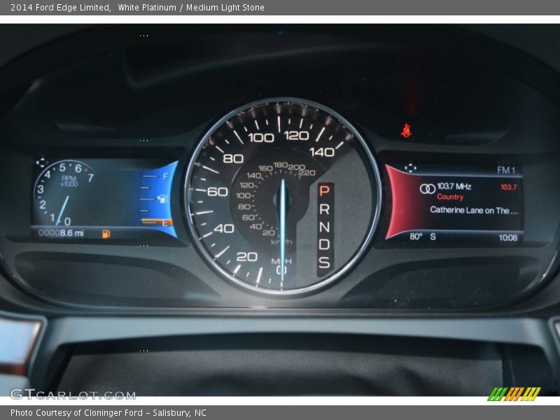White Platinum / Medium Light Stone 2014 Ford Edge Limited