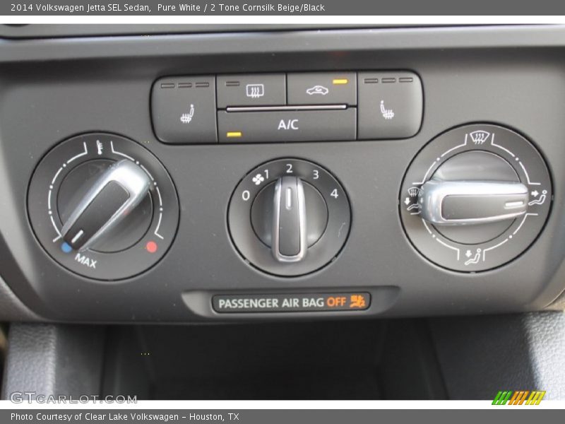 Pure White / 2 Tone Cornsilk Beige/Black 2014 Volkswagen Jetta SEL Sedan