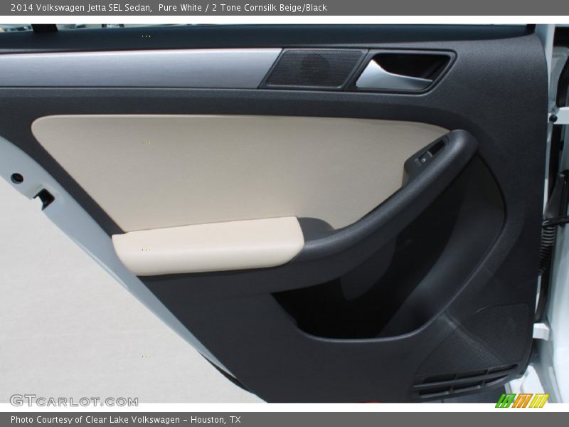 Pure White / 2 Tone Cornsilk Beige/Black 2014 Volkswagen Jetta SEL Sedan