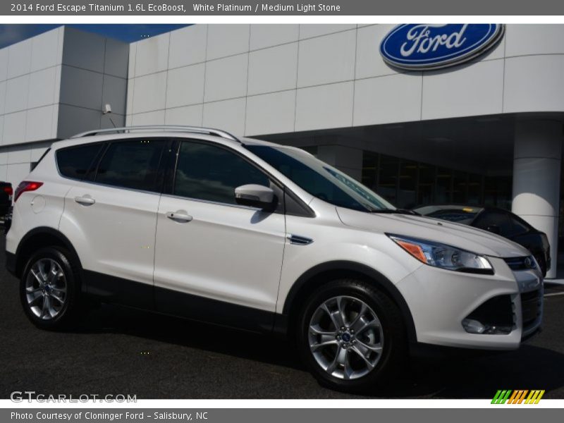 White Platinum / Medium Light Stone 2014 Ford Escape Titanium 1.6L EcoBoost