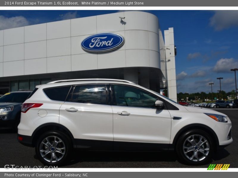 White Platinum / Medium Light Stone 2014 Ford Escape Titanium 1.6L EcoBoost