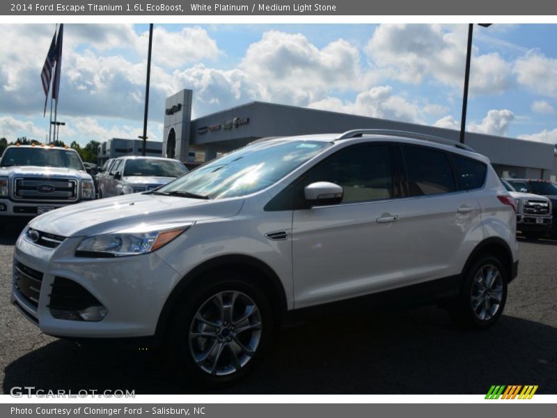 White Platinum / Medium Light Stone 2014 Ford Escape Titanium 1.6L EcoBoost