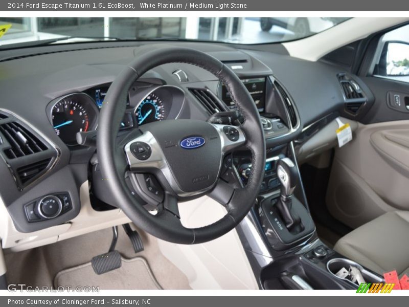 White Platinum / Medium Light Stone 2014 Ford Escape Titanium 1.6L EcoBoost