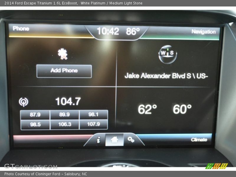 White Platinum / Medium Light Stone 2014 Ford Escape Titanium 1.6L EcoBoost