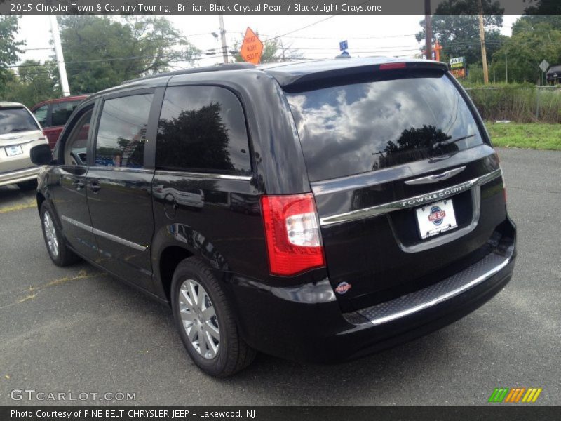 Brilliant Black Crystal Pearl / Black/Light Graystone 2015 Chrysler Town & Country Touring