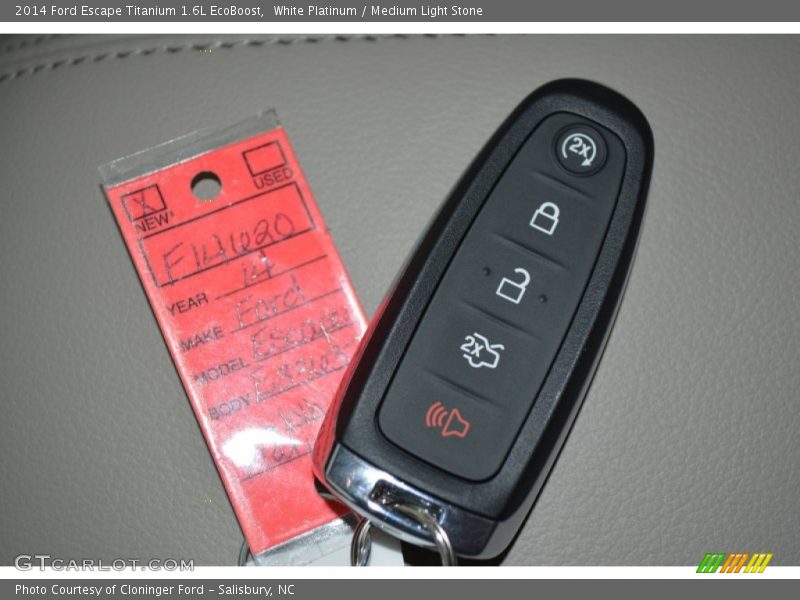 White Platinum / Medium Light Stone 2014 Ford Escape Titanium 1.6L EcoBoost