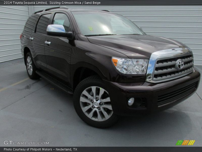 Sizzling Crimson Mica / Sand Beige 2014 Toyota Sequoia Limited