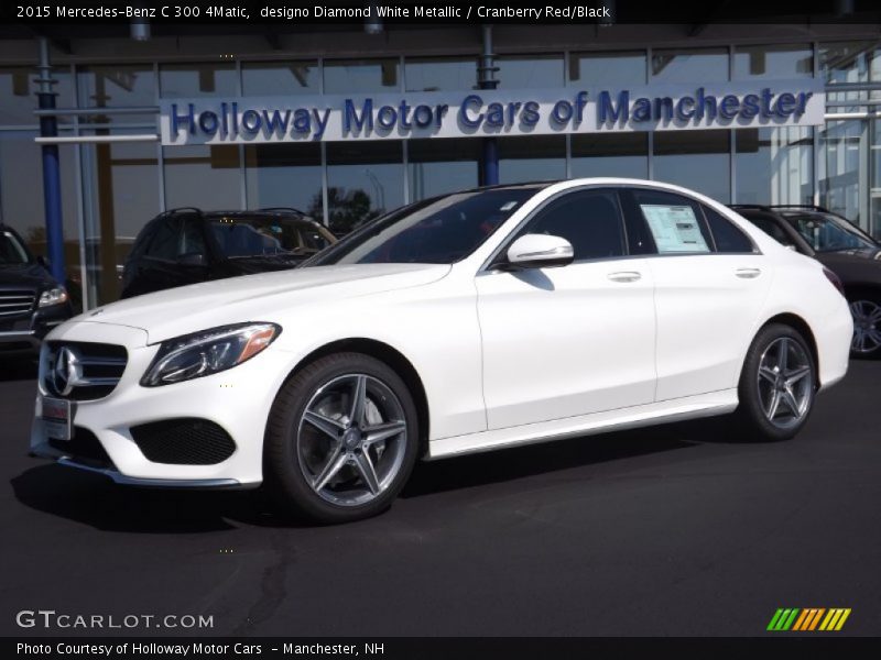 designo Diamond White Metallic / Cranberry Red/Black 2015 Mercedes-Benz C 300 4Matic