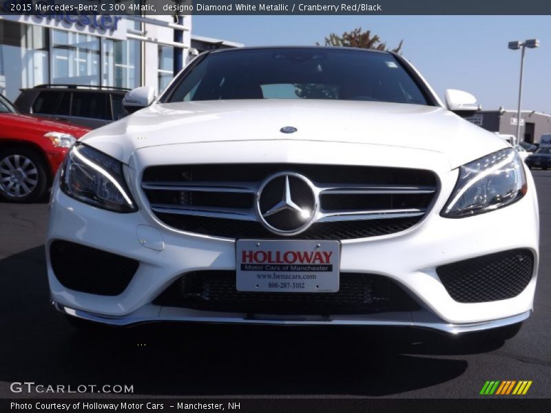 designo Diamond White Metallic / Cranberry Red/Black 2015 Mercedes-Benz C 300 4Matic