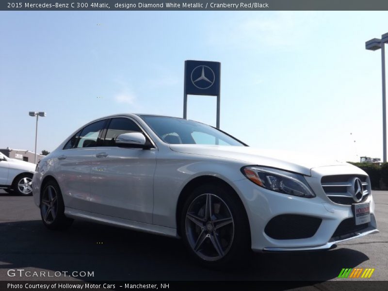 designo Diamond White Metallic / Cranberry Red/Black 2015 Mercedes-Benz C 300 4Matic