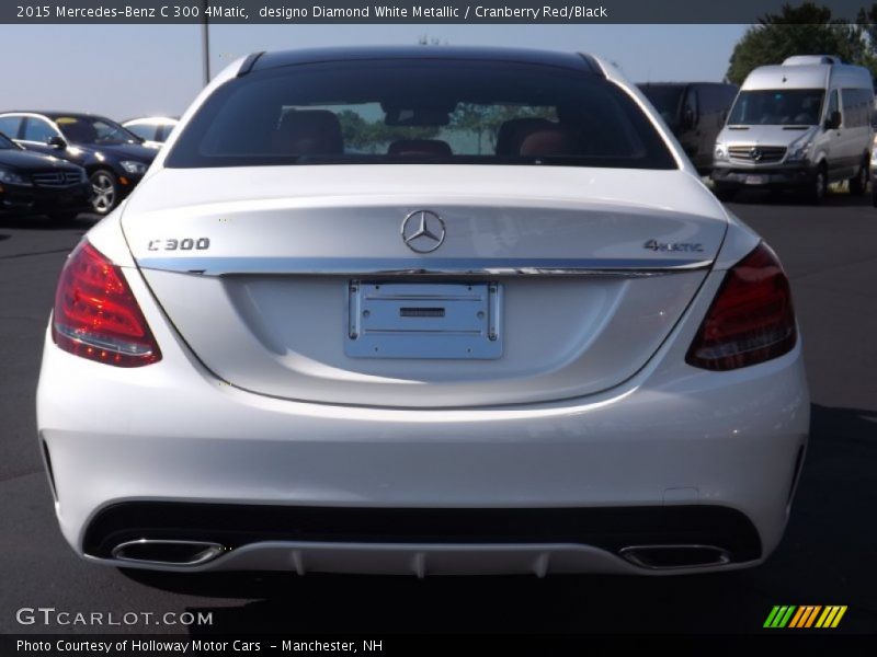 designo Diamond White Metallic / Cranberry Red/Black 2015 Mercedes-Benz C 300 4Matic
