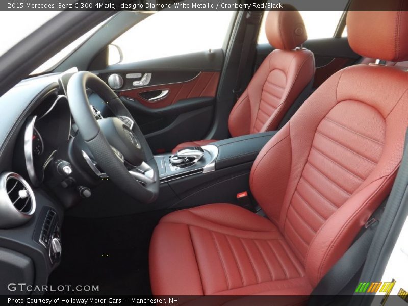 designo Diamond White Metallic / Cranberry Red/Black 2015 Mercedes-Benz C 300 4Matic
