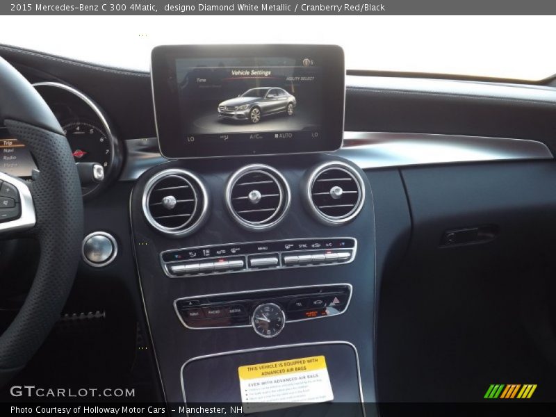 designo Diamond White Metallic / Cranberry Red/Black 2015 Mercedes-Benz C 300 4Matic