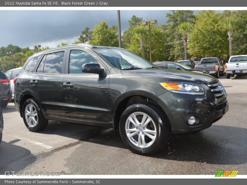 Black Forest Green / Gray 2012 Hyundai Santa Fe SE V6