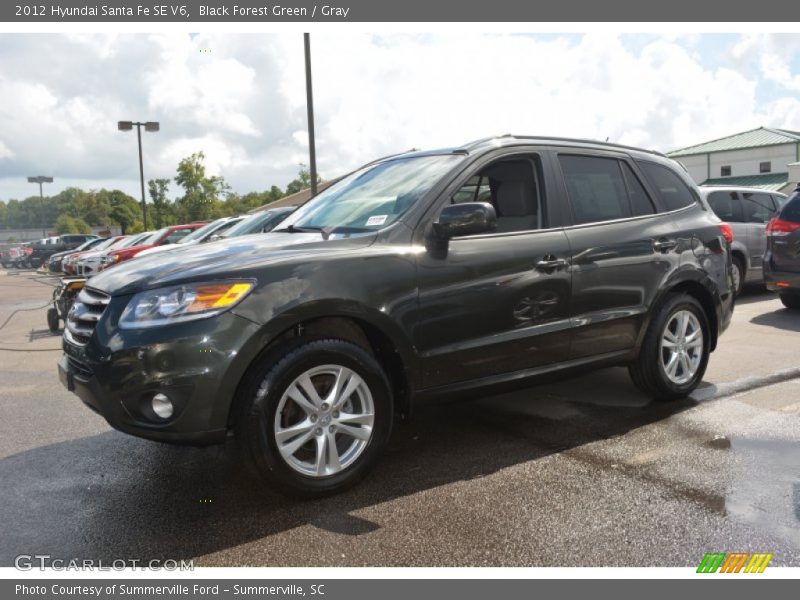 Black Forest Green / Gray 2012 Hyundai Santa Fe SE V6