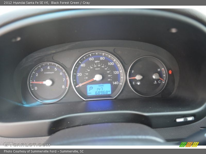 Black Forest Green / Gray 2012 Hyundai Santa Fe SE V6