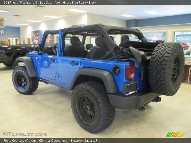 Hydro Blue Pearl / Black 2015 Jeep Wrangler Unlimited Sport 4x4