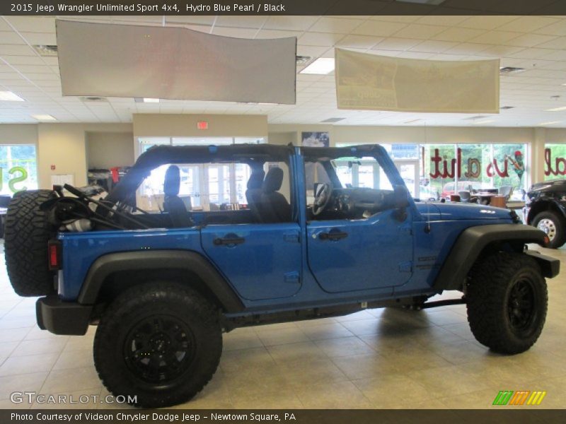 Hydro Blue Pearl / Black 2015 Jeep Wrangler Unlimited Sport 4x4