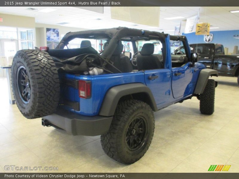 Hydro Blue Pearl / Black 2015 Jeep Wrangler Unlimited Sport 4x4