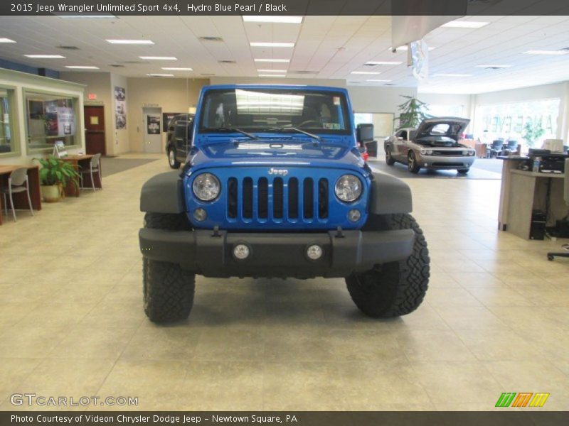 Hydro Blue Pearl / Black 2015 Jeep Wrangler Unlimited Sport 4x4