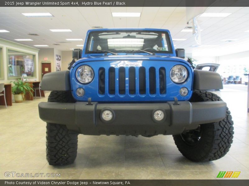 Hydro Blue Pearl / Black 2015 Jeep Wrangler Unlimited Sport 4x4