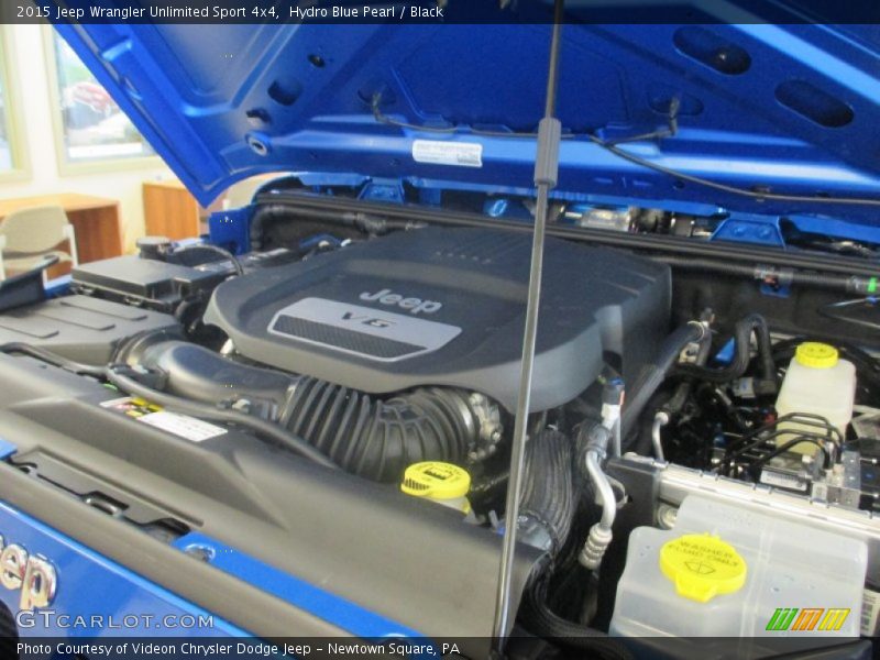 Hydro Blue Pearl / Black 2015 Jeep Wrangler Unlimited Sport 4x4
