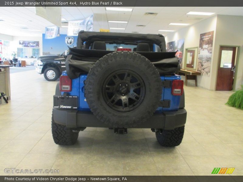 Hydro Blue Pearl / Black 2015 Jeep Wrangler Unlimited Sport 4x4