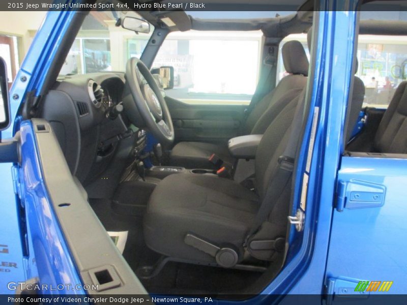 Hydro Blue Pearl / Black 2015 Jeep Wrangler Unlimited Sport 4x4