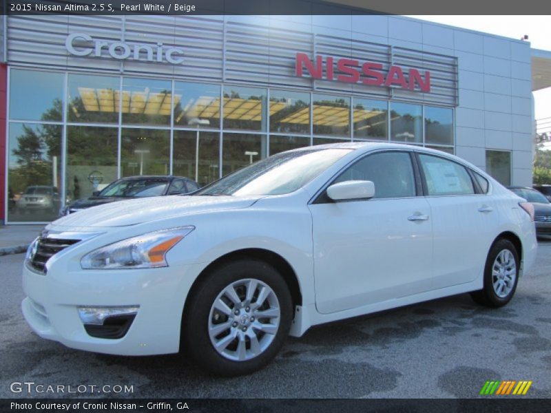 Pearl White / Beige 2015 Nissan Altima 2.5 S