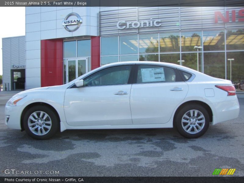 Pearl White / Beige 2015 Nissan Altima 2.5 S