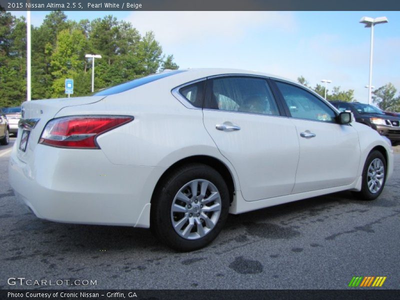 Pearl White / Beige 2015 Nissan Altima 2.5 S