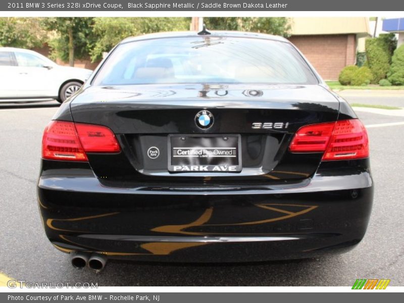 Black Sapphire Metallic / Saddle Brown Dakota Leather 2011 BMW 3 Series 328i xDrive Coupe