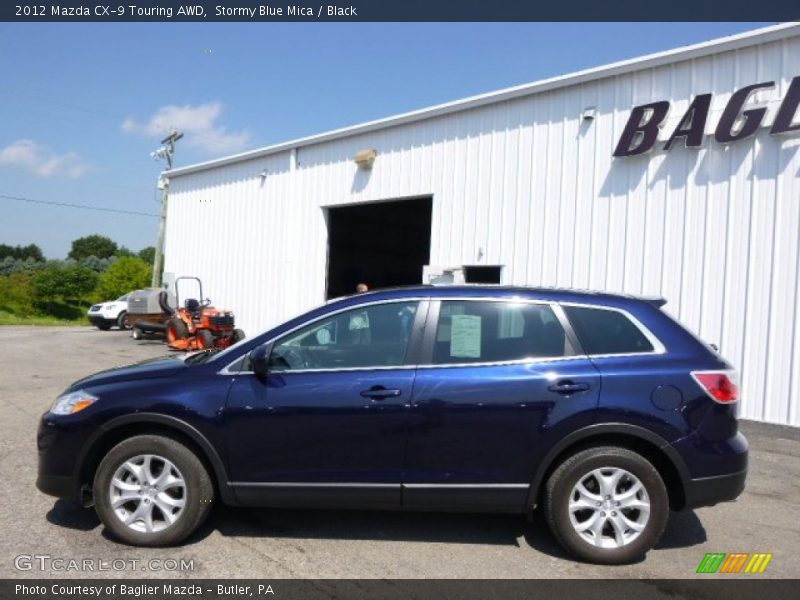 Stormy Blue Mica / Black 2012 Mazda CX-9 Touring AWD