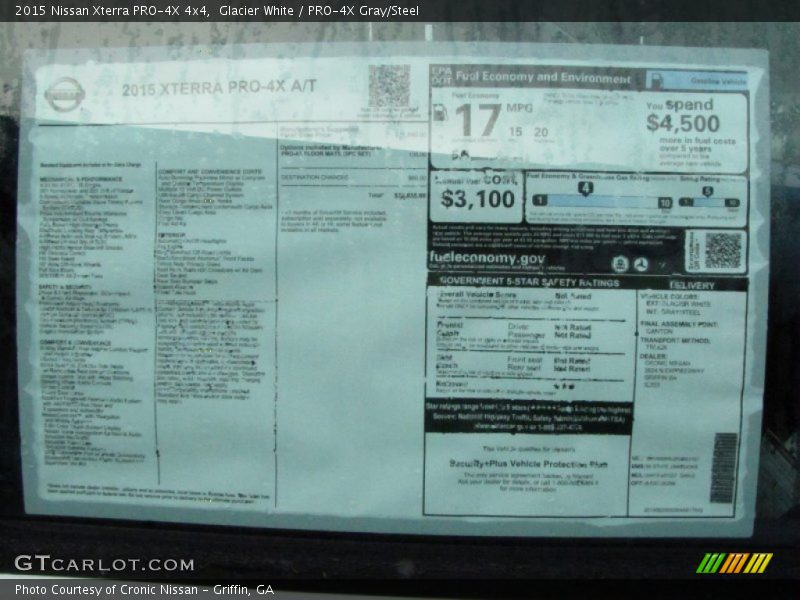  2015 Xterra PRO-4X 4x4 Window Sticker