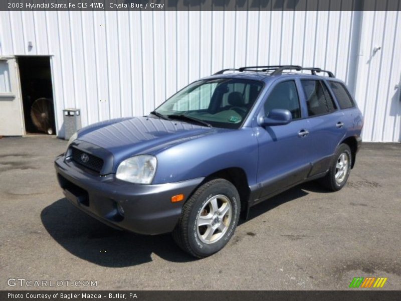 Crystal Blue / Gray 2003 Hyundai Santa Fe GLS 4WD